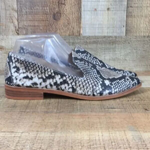 Treasure & Bond Kena Loafers Womens 8.5 M Tan Black Faux Snakeskin Slip On Shoes